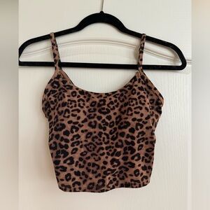 JoyLab Brown and Black Leopard Print longline bra